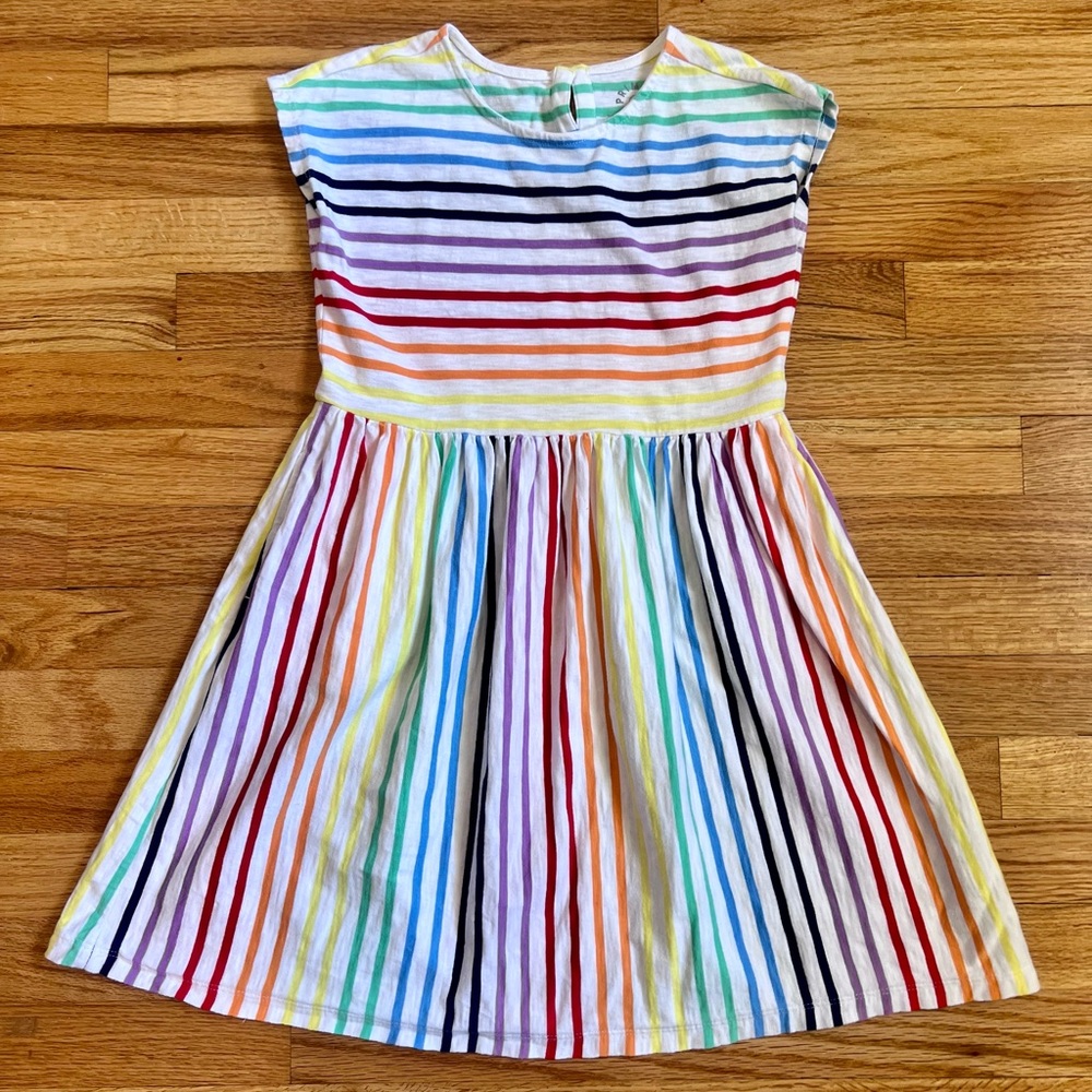 Kids Primary Rainbow Dress, Size 8/9